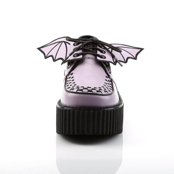 Demonia Creeper-205 Lavender Vegan Leather Schuhe Herren D294-518 Gothic Creepers Schuhe Lila Deutschland SALE